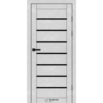 Межкомнатные Двери Syndicate Doors SD-PVC-102 Черное стекло ПВХ плёнка-1