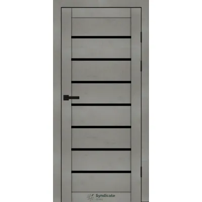 Межкомнатные Двери Syndicate Doors SD-PVC-102 Черное стекло ПВХ плёнка-2