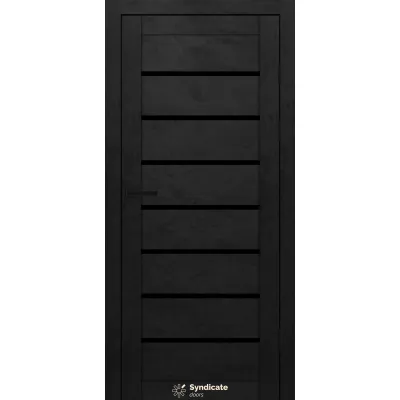 Межкомнатные Двери Syndicate Doors SD-PVC-102 Черное стекло ПВХ плёнка-4