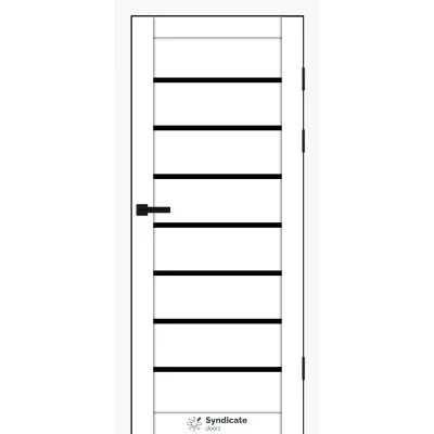 Межкомнатные Двери Syndicate Doors SD-PVC-102 Черное стекло ПВХ плёнка-5