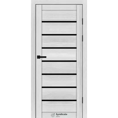 Межкомнатные Двери Syndicate Doors SD-PVC-102 Черное стекло ПВХ плёнка-0