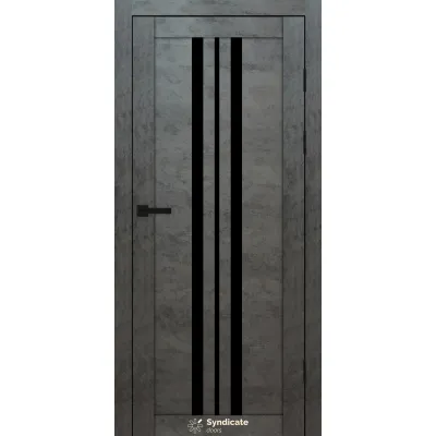 Міжкімнатні Двері Syndicate Doors SD-PVC-107 Чорне скло ПВХ плівка-1