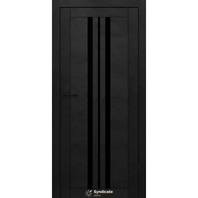 Міжкімнатні Двері Syndicate Doors SD-PVC-107 Чорне скло ПВХ плівка-3