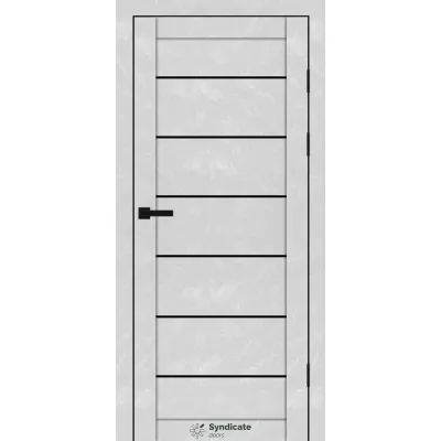 Межкомнатные Двери Syndicate Doors SD-PVC-108 Черное стекло ПВХ плёнка-1
