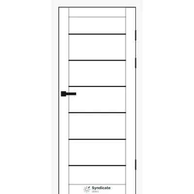 Межкомнатные Двери Syndicate Doors SD-PVC-108 Черное стекло ПВХ плёнка-10