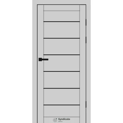 Межкомнатные Двери Syndicate Doors SD-PVC-108 Черное стекло ПВХ плёнка-14