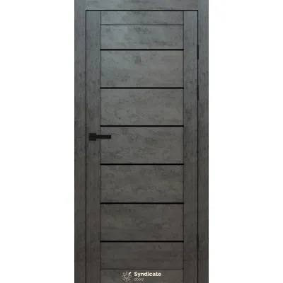 Межкомнатные Двери Syndicate Doors SD-PVC-108 Черное стекло ПВХ плёнка-2