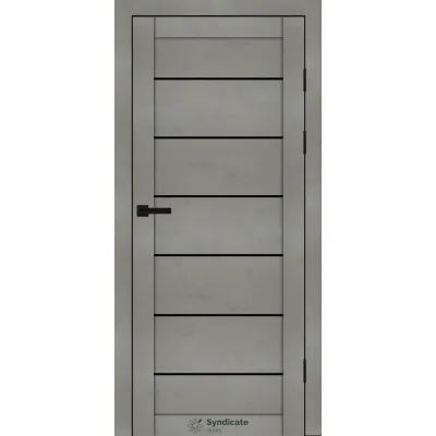 Межкомнатные Двери Syndicate Doors SD-PVC-108 Черное стекло ПВХ плёнка-0
