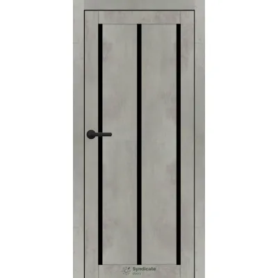 Межкомнатные Двери Syndicate Doors SD-PVC-128 Черное стекло ПВХ плёнка-1
