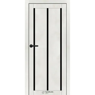 Межкомнатные Двери Syndicate Doors SD-PVC-128 Черное стекло ПВХ плёнка-2