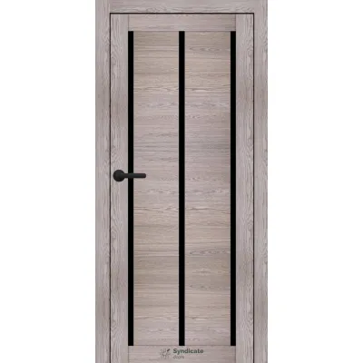 Межкомнатные Двери Syndicate Doors SD-PVC-128 Черное стекло ПВХ плёнка-5