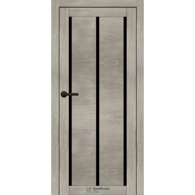 Межкомнатные Двери Syndicate Doors SD-PVC-128 Черное стекло ПВХ плёнка-6