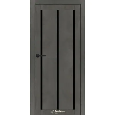 Межкомнатные Двери Syndicate Doors SD-PVC-128 Черное стекло ПВХ плёнка-0