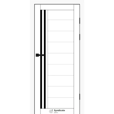 Межкомнатные Двери Syndicate Doors SD-PVC-135 Черное стекло ПВХ плёнка-8