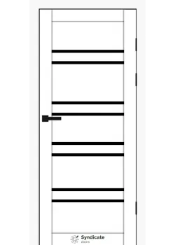 Двери Syndicate Doors SD-PVC-118 белый Черное стекло