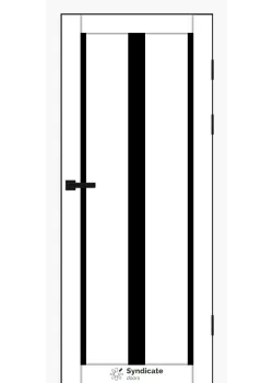 Двери Syndicate Doors SD-PVC-127 белый Syndicate Черное стекло