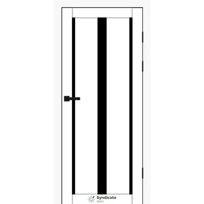 Межкомнатные Двери Syndicate Doors SD-PVC-127 белый Syndicate Черное стекло ПВХ плёнка-0