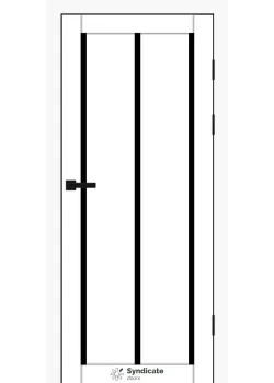 Двери Syndicate Doors SD-PVC-128 белый Черное стекло