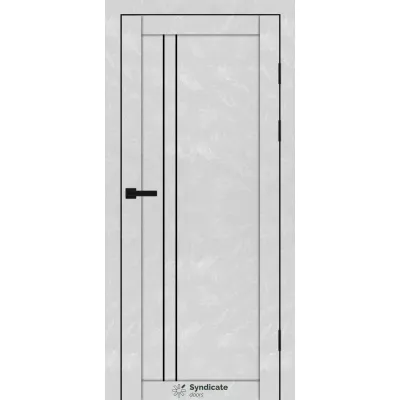 Межкомнатные Двери Syndicate Doors SD-PVC-141 Черное стекло ПВХ плёнка-1