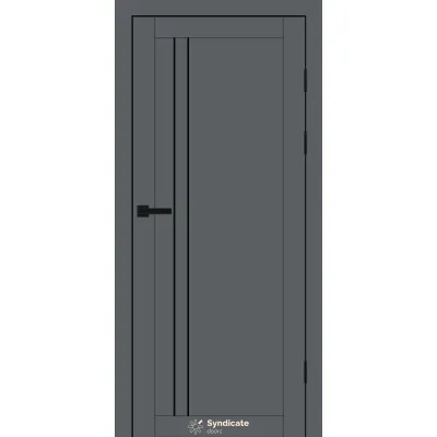 Межкомнатные Двери Syndicate Doors SD-PVC-141 Черное стекло ПВХ плёнка-0