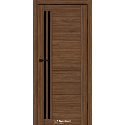 Межкомнатные Двери Syndicate Doors SD-ECOTOP-135 Черное стекло Ламинатин-1