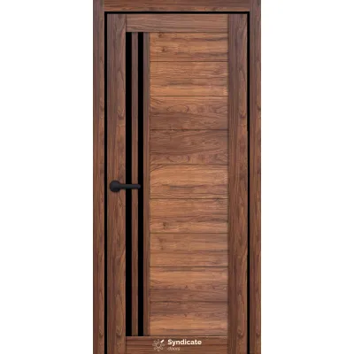 Межкомнатные Двери Syndicate Doors SD-ECOTOP-135 Черное стекло Ламинатин-3