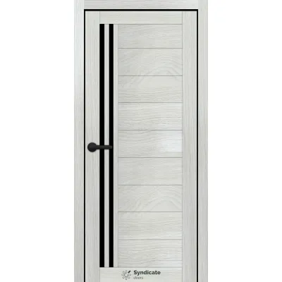 Межкомнатные Двери Syndicate Doors SD-ECOTOP-135 Черное стекло Ламинатин-0