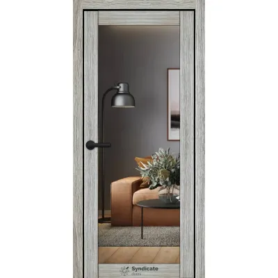 Межкомнатные Двери Syndicate Doors SD-ECOTOP-137 Черное стекло Ламинатин-2