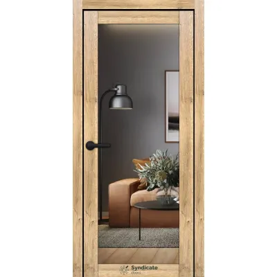Межкомнатные Двери Syndicate Doors SD-ECOTOP-137 Черное стекло Ламинатин-4