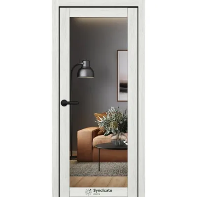 Межкомнатные Двери Syndicate Doors SD-ECOTOP-137 Черное стекло Ламинатин-6