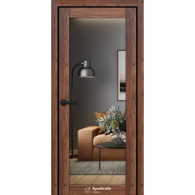 Межкомнатные Двери Syndicate Doors SD-ECOTOP-137 Черное стекло Ламинатин-0