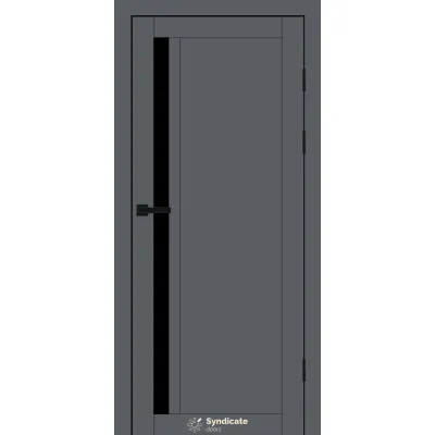 Межкомнатные Двери Syndicate Doors SD-PVC-140 Черное стекло ПВХ плёнка-11