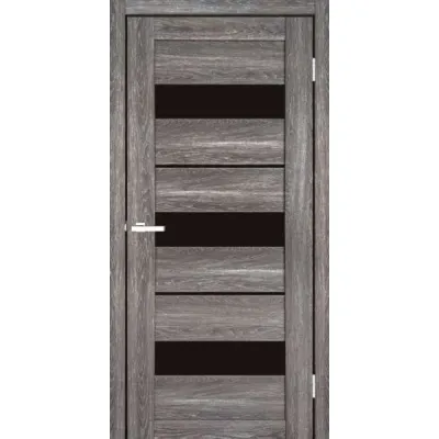 Міжкімнатні Двері ТМ DOORS C028 ПВХ Чорне скло ПВХ плівка-2
