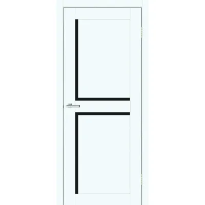Міжкімнатні Двері ТМ DOORS C101 ПВХ Емаліт Чорне скло ПВХ плівка-0