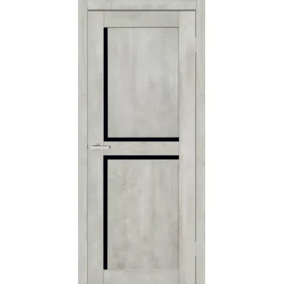 Міжкімнатні Двері ТМ DOORS C101 ПВХ Чорне скло ПВХ плівка-0