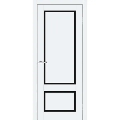 Міжкімнатні Двері ТМ DOORS C105 ПВХ Емаліт Чорне скло ПВХ плівка-0