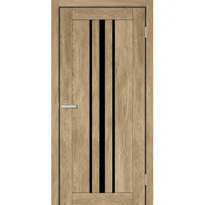Міжкімнатні Двері ТМ DOORS C050 ПВХ Чорне скло Ламінатин-0