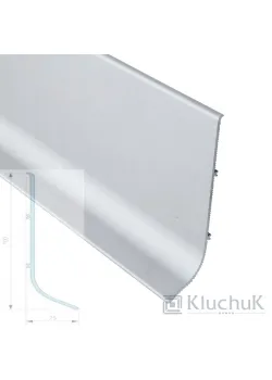 Плинтус алюминиевый накладной 100 мм анодированный Kluchuk