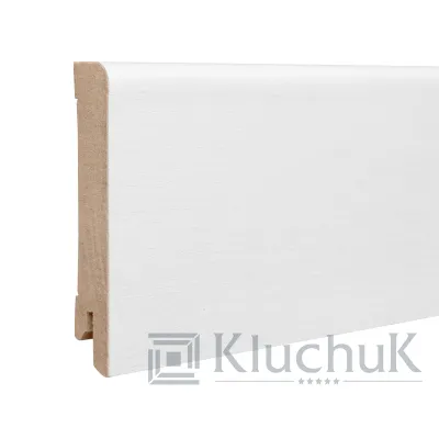 МДФ плинтус Белый шпон 80х12х2000 Kluchuk-1