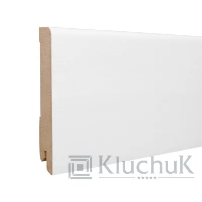 МДФ плинтус Белый шпон 80х12х2000 Kluchuk-2