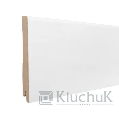 МДФ плинтус Белый шпон 80х12х2000 Kluchuk-3