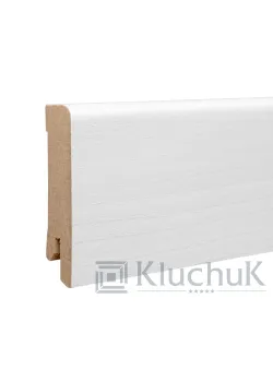 МДФ плинтус Белый шпон 80х12х2000 Kluchuk