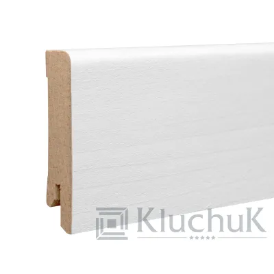 МДФ плинтус Белый шпон 80х12х2000 Kluchuk-0
