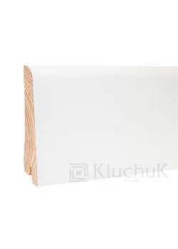 Плинтус Белый White plinth 80х19х2200 Евро KLW-03 Kluchuk