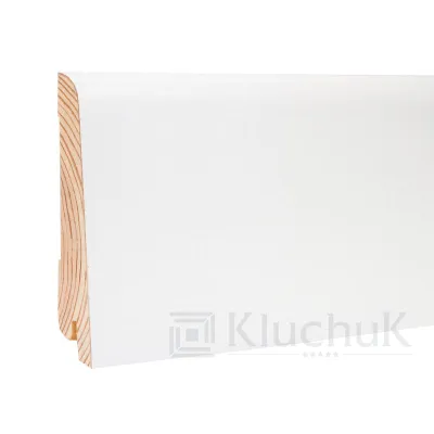 Плинтус Белый White plinth 80х19х2200 Евро KLW-03 Kluchuk-0