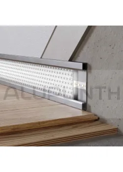 Плинтус алюминиевый скрытого монтажа с LED подсветкой 100х12х2700 мм ALU-LED10012 Анод Kluchuk