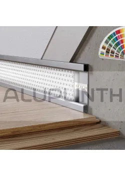 Плинтус алюминиевый скрытого монтажа с LED подсветкой 100х12х2700 мм ALU-LED10012 RAL Kluchuk