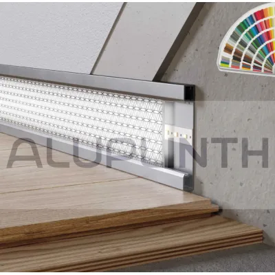 Плінтус алюмініевий прихованого монтажу з LED підсвіткою 100х12х2700 мм ALU-LED10012 RAL Kluchuk-0