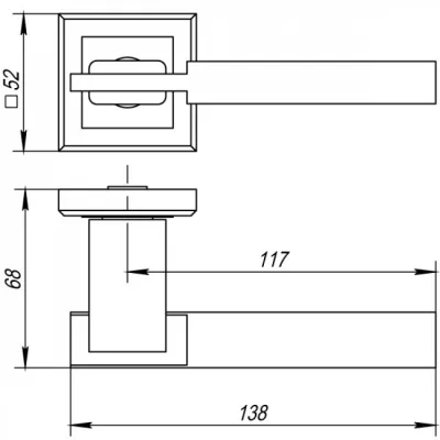 Ручки на розетах Punto City QL GR/CP-23-1