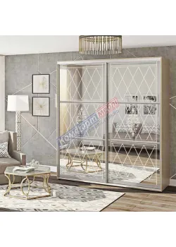 Шафа купе 2 метра Комфорт "Дзеркало" дводверна дуб натуральний